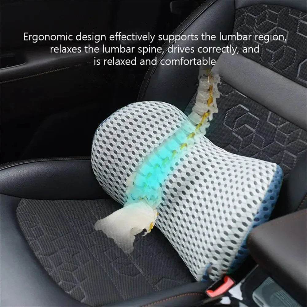Breathable Memory Foam Lumbar Support Pillow – Waist Cushion for Bed, Office, and Car Seat Comfort