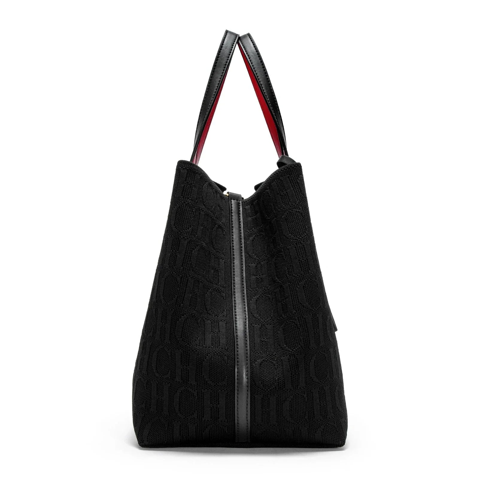 CHCH Large Capacity Black Knitted Tote Bag – Simple Shopping Handbag