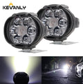 2PCS 6 LED Motorcycle Headlight Waterproof Scooters Spotlight Car Auxiliary Lamp Fog Bulb Work Lights white Universal 12v