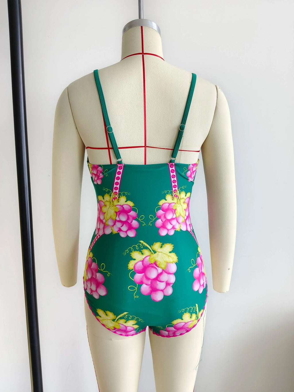 Swimwear 2PC Cover-up Swimsuit Ruffle Printed Deep V One-piece Kimono Bikini Suit