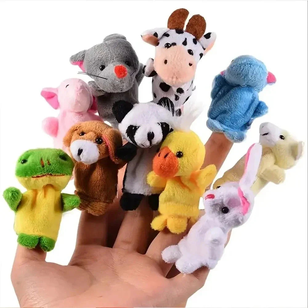 Cartoon Finger Puppets – 1/5/10pcs Plush Hand Dolls for Kids