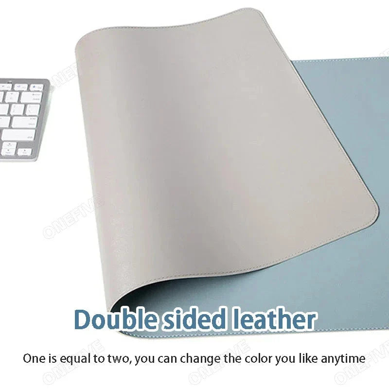 Large PU Leather Office Desk Mat – Waterproof Dual-Tone Mouse Pad & Keyboard Desk Protector for Home or Office