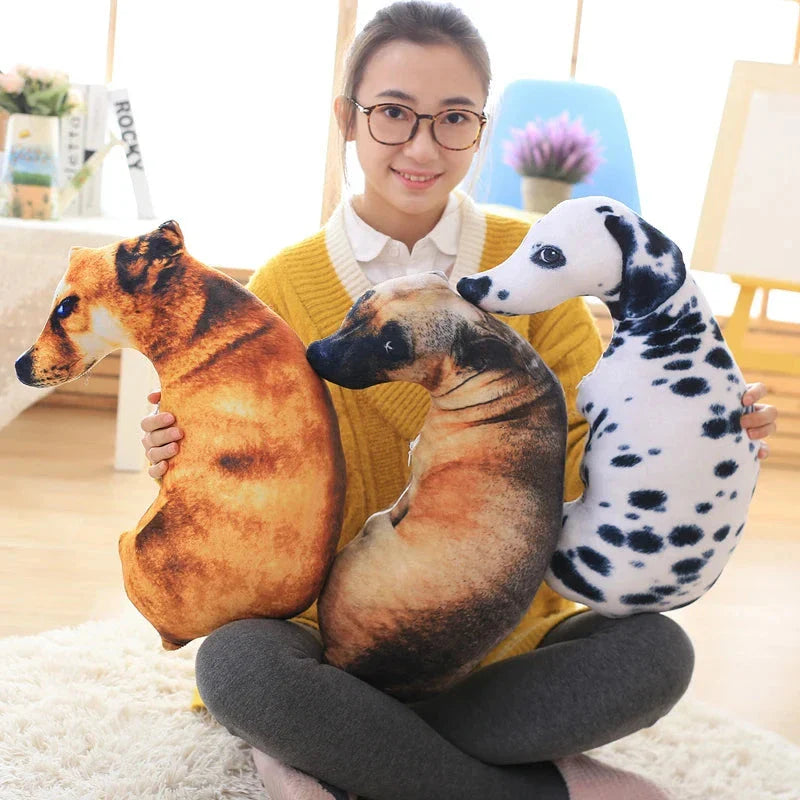 50cm 3D Dog Plush Toy – Lifelike Stuffed Animal Pillow Gift
