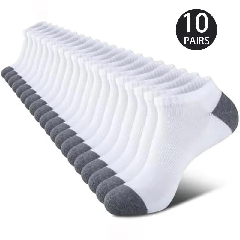 10 Pairs Breathable Low-Cut Socks – Sweat-Absorbing, Odor-Proof for Outdoor Activities