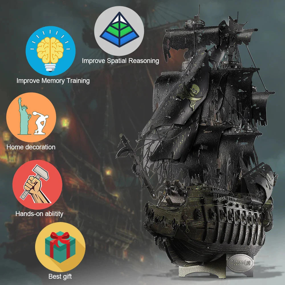 Piececool 3D Metal Puzzle Flying Dutchman Pirate Ship