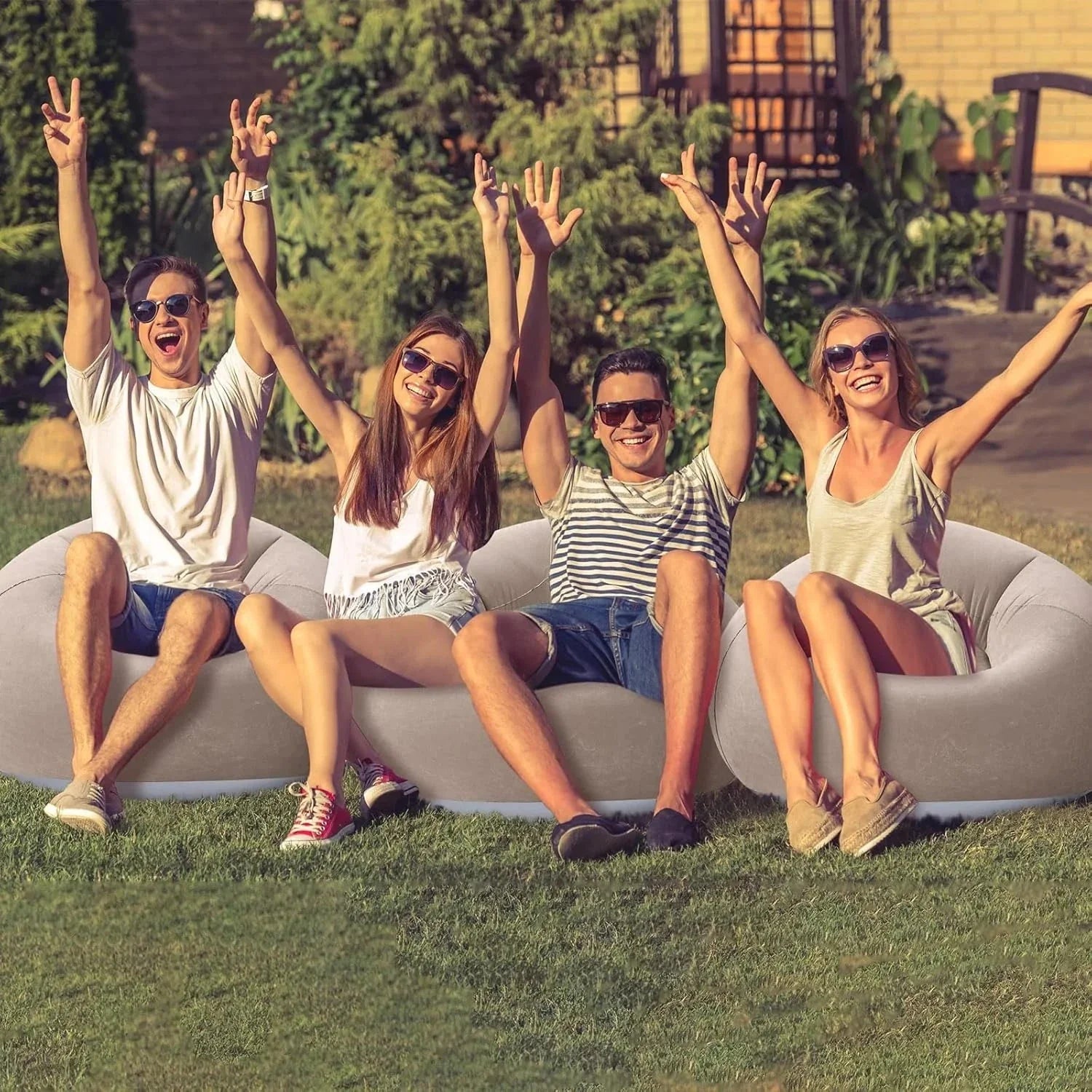 Inflatable PVC Sofa with Air Pump – Outdoor Camping & Travel
