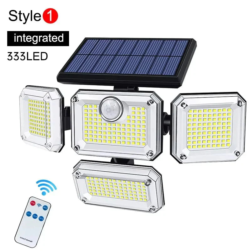 122/333 LED Solar Motion Sensor Lights – IP65 Waterproof Outdoor Wall Lamp with 3 Modes for Garage, Yard & Corridor