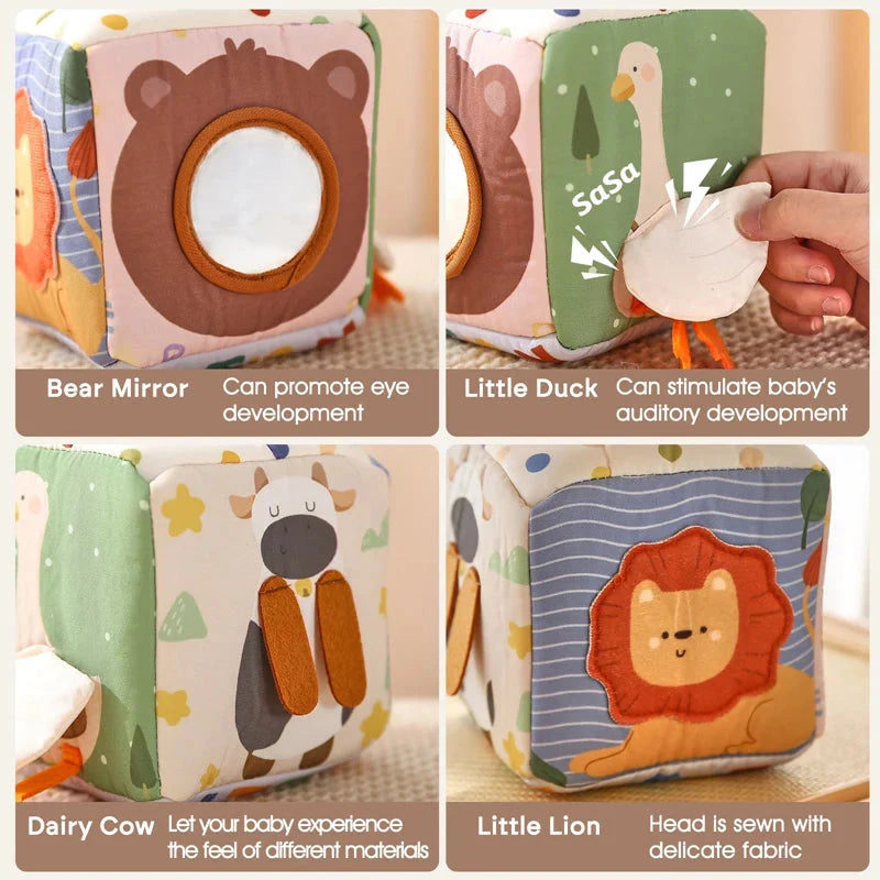 Montessori Cloth Busy Box Animal Tissue Toy