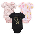 3/6 PCS Baby Cotton Bodysuits Set Short Sleeve Summer Outfits for Newborn Boys & Girls 0–12 Months