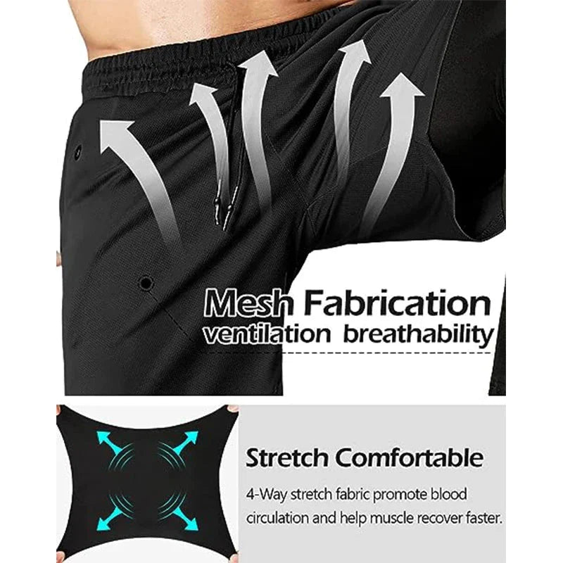 Men’s 2-in-1 Quick-Dry Training Pants – Athletic Joggers for Running, Gym & Fitness