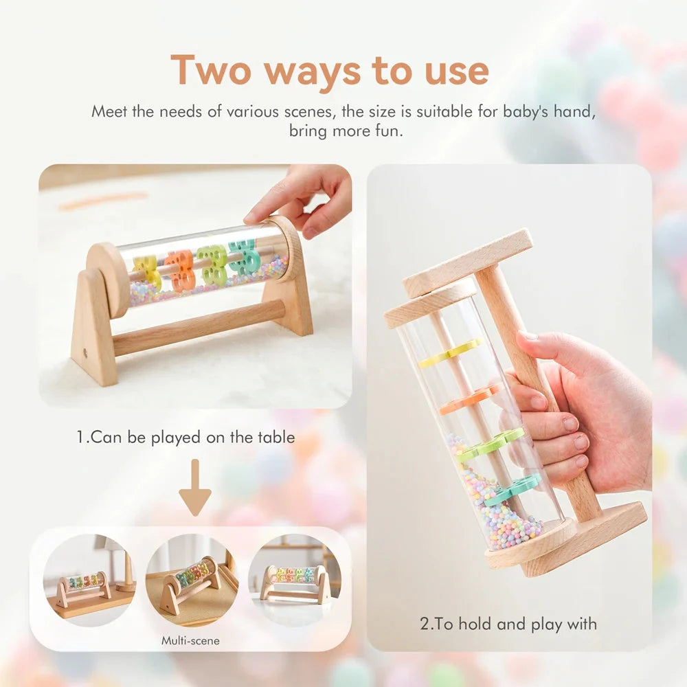 Montessori Wooden Rain Stick Sensory Musical Toy