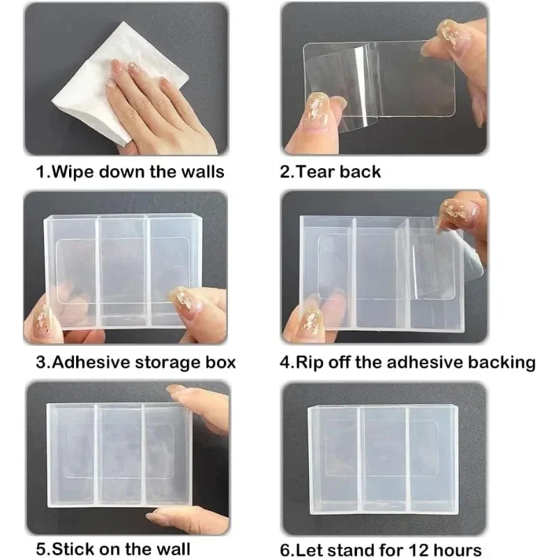 Mini Storage Box 3-Grid Plastic Makeup Brush Lipstick Storage Multi-Functional Desk Organizer for Home Kitchen Bathroom