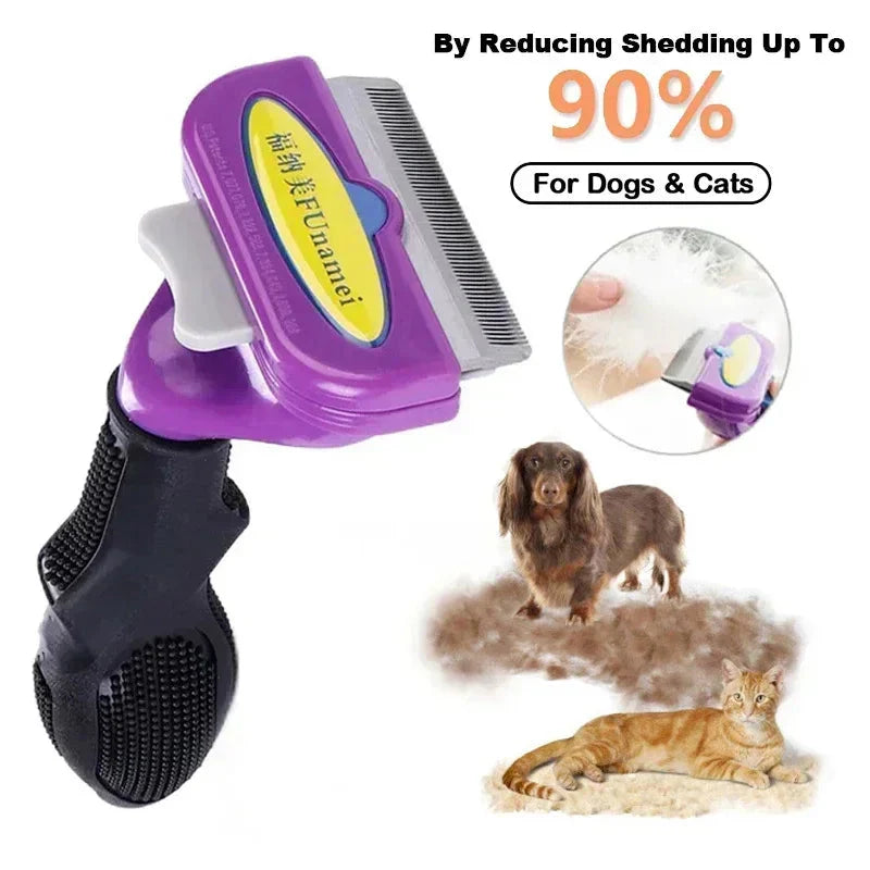 Cat & Dog Hair Removal Comb – Professional Grooming Brush for Shedding Control, Massage & Cleaning | Stainless Steel Deshedding Tool