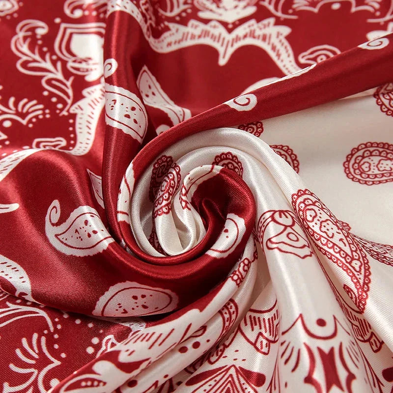 Satin Square Scarf – Elegant 2025 Print Hijab, Shawl & Hair Wrap