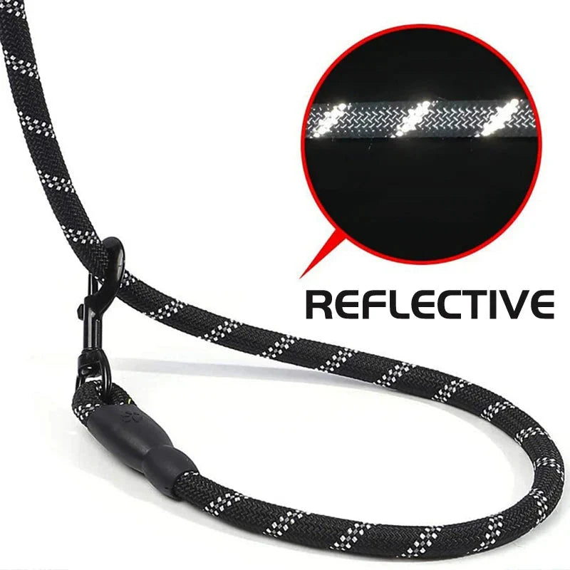 Reflective Dog Leash – Heavy Duty Traction Rope with Padded Handle for Strong Dogs