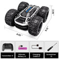 RC Stunt Car with LED Lights - 360° Rotating Double-Sided Remote Control Car for Kids, 2.4GHz, Black