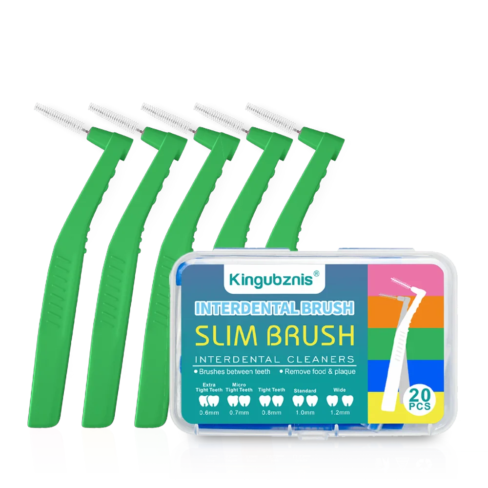 Interdental Brush 20-Pack - Soft Mini Brushes with Dust Cover for Orthodontic and Dental Cleaning