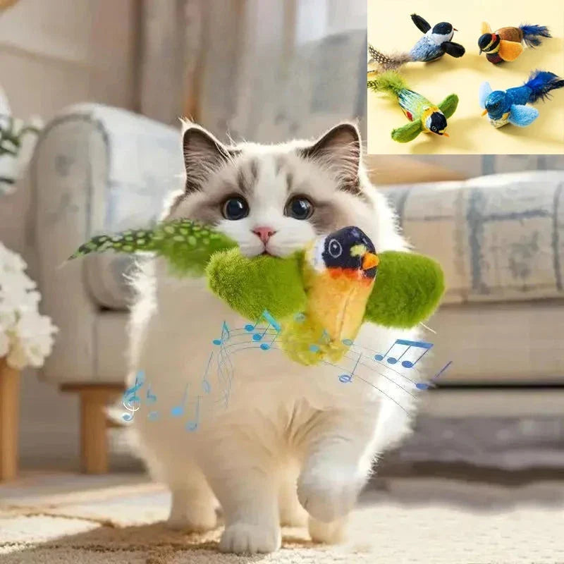 Interactive Bird Toy for Cats – Realistic Sounding Catnip Teaser Toy for Indoor Play & Exercise