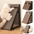 2-in-1 Cat Scratcher Triangle Toy with Spinning Balls – Sturdy Corrugated Cardboard Anti-Scratch Board for Stress Relief & Indoor Play