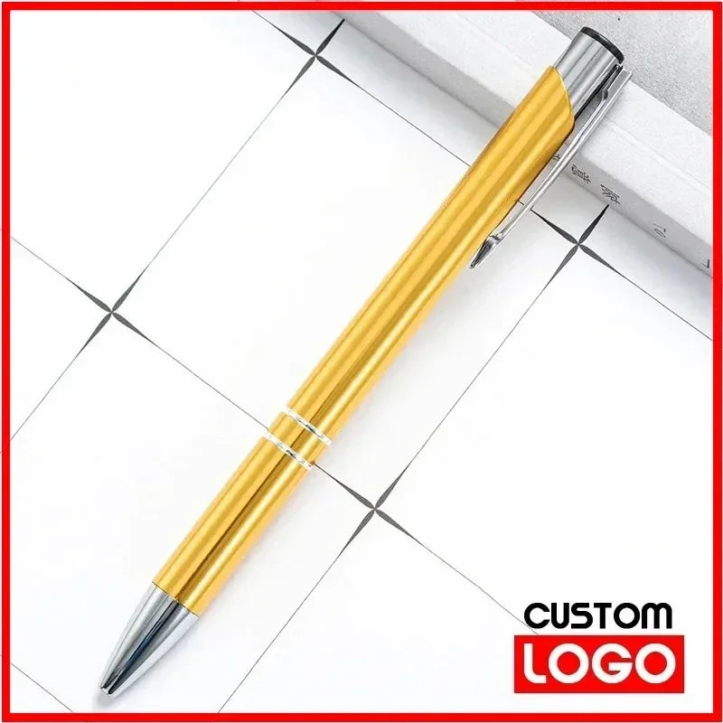 100pcs/lot Hot Sell Metal Ballpoint Pen Support Custom Logo Advertising Wholesale Personalized Pen Advertising Promotional Gift