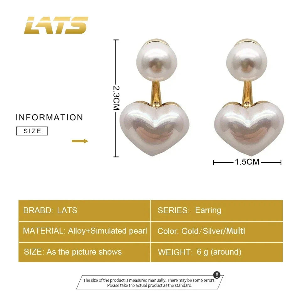 Love Heart Pearl Drop Earrings – Sweet Elegant Jewelry for Women