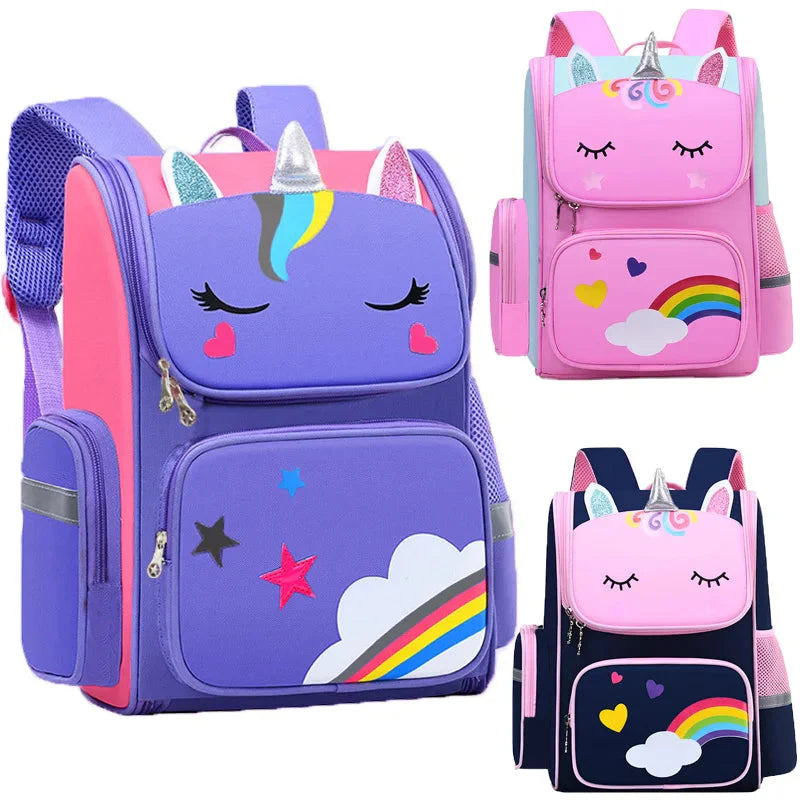 Kid Unicorn Backpack for Girls – Rainbow Eyes Waterproof School Bag
