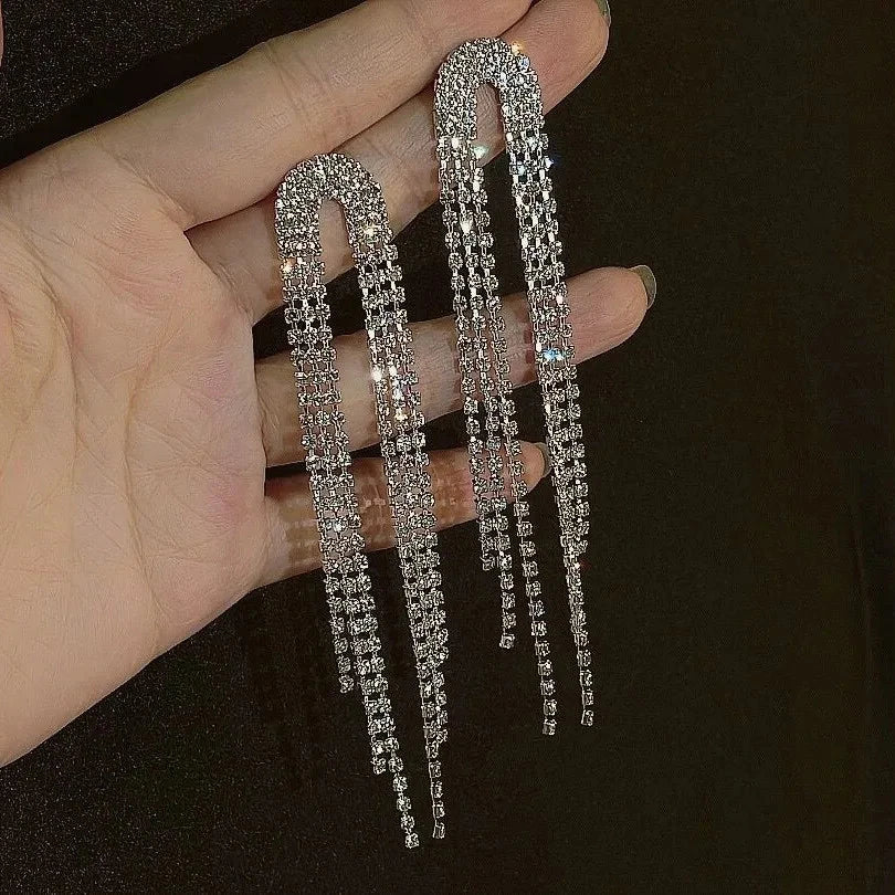 2024 Stars Tassel Earrings – Korean Rhinestone Drop Earrings for Women