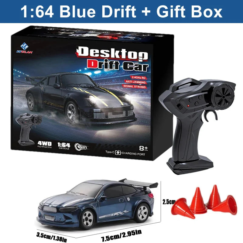 1/64 4WD High-Speed Drift RC Car – Mini Remote Control Racing Toy for Kids & Adults