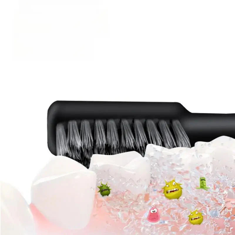 Portable Charcoal Folding Toothbrush - Compact Design for Travel, Camping, and Hiking
