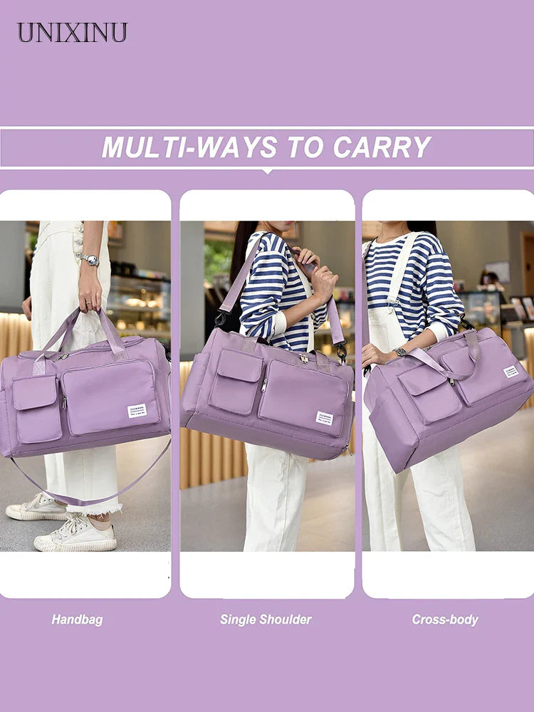 Carry On Travel Bag Large Capacity Bag with Compartment Sports Fitness Bags for Women