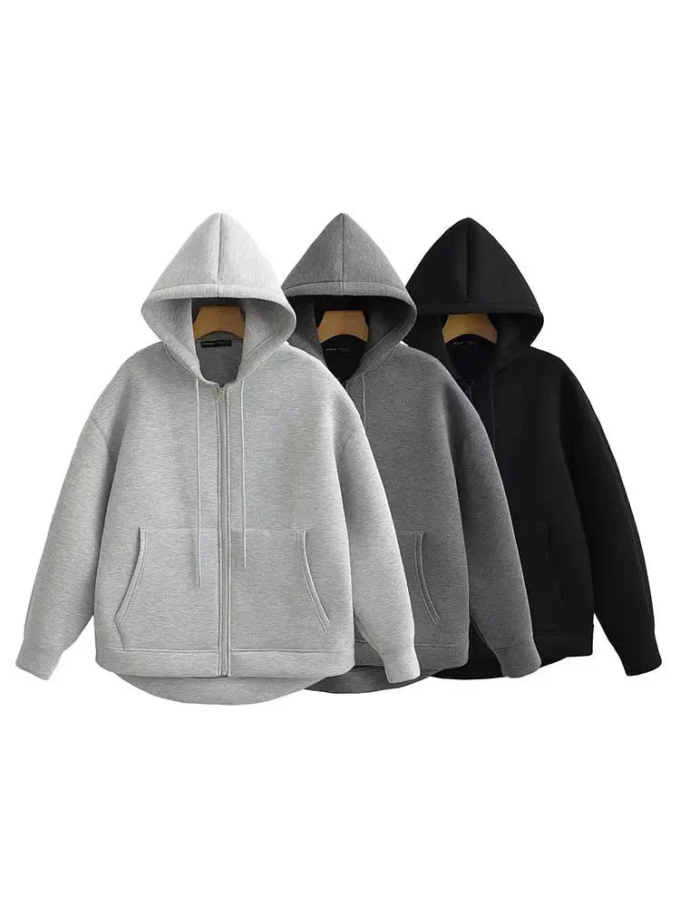 Autumn Women’s Hooded Jacket – Long Sleeve Zipper Coat