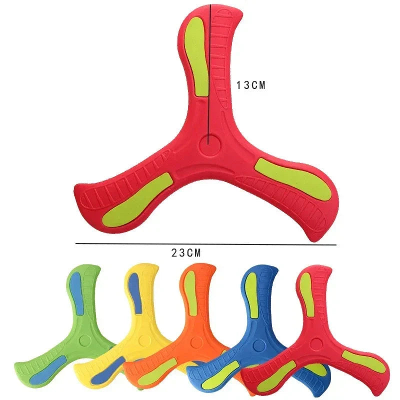 Children Outdoor Sport Flying Disc Soft EVA Touching Boomerang Return Dart Hand Throw Spinner Parent-Child Interactive Game Toys