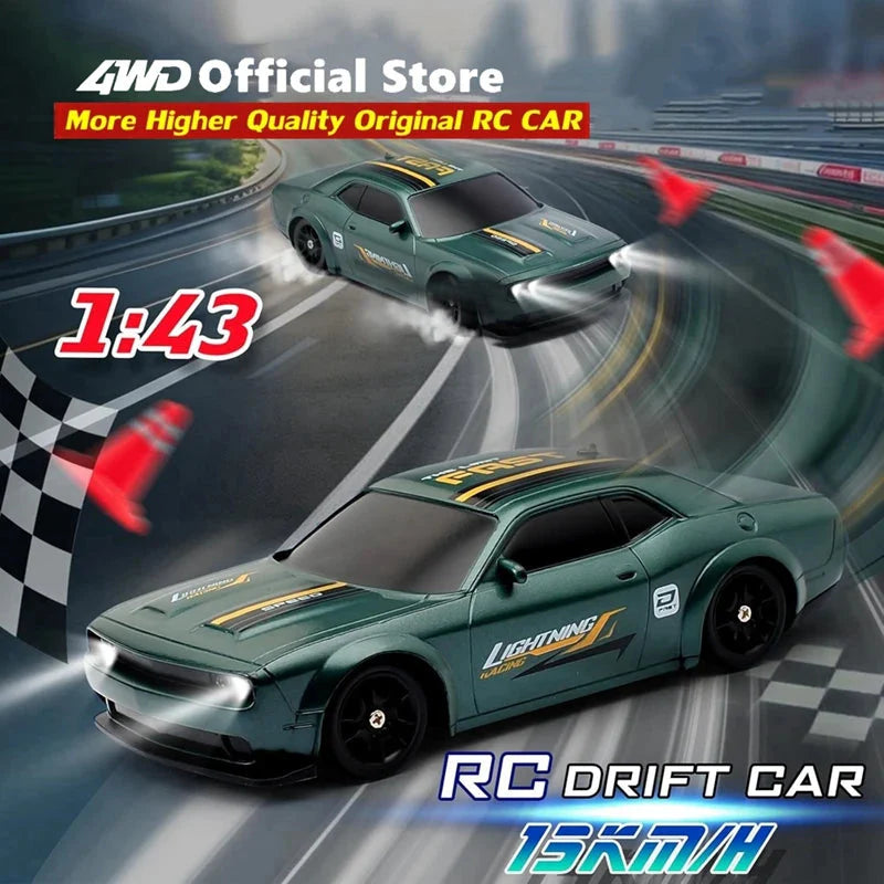 1/64 4WD High-Speed Drift RC Car – Mini Remote Control Racing Toy for Kids & Adults