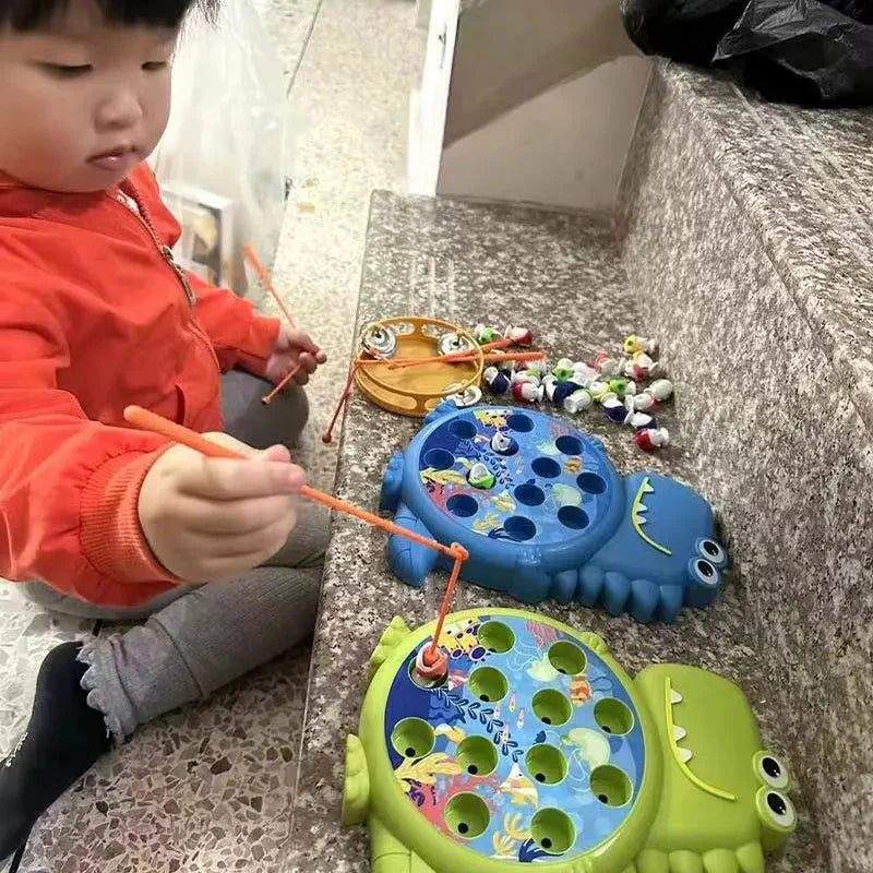 Dinosaur Magnetic Fishing Toys - Montessori Educational Game for Kids | Fun & Safe Play Rod Gift