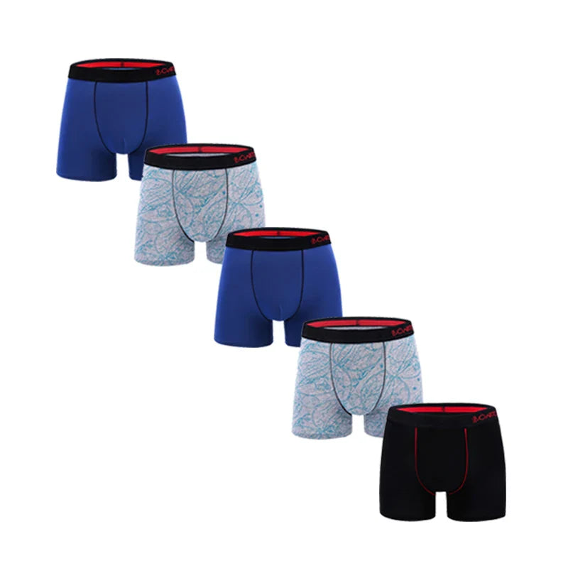 5Pcs Men's Cotton Underwear Short Boxers