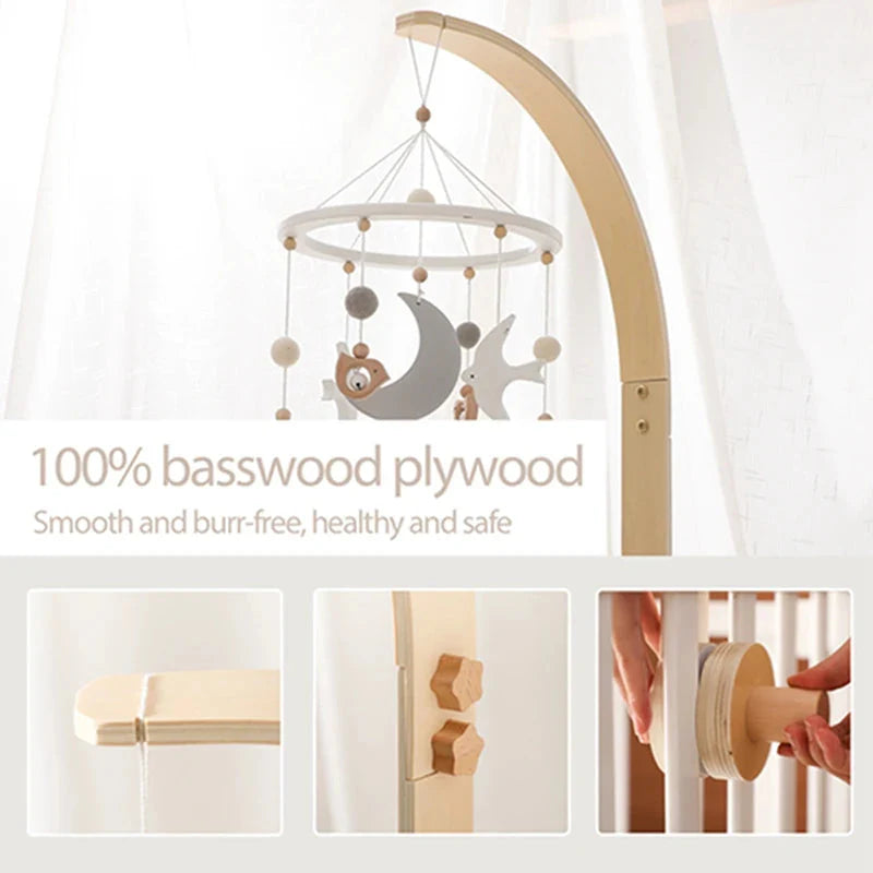 Baby Wooden Bed Bell Bracket Mobile Holder