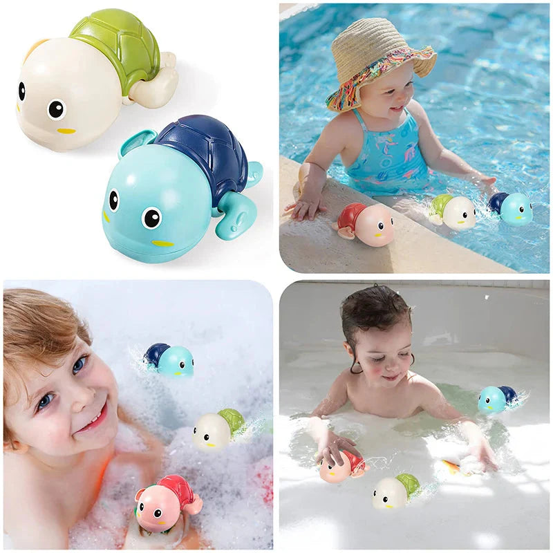 Baby Bath Toys - Swimming Turtle Whale Clockwork Water Toys for Kids | Safe Fun Bath Time Play