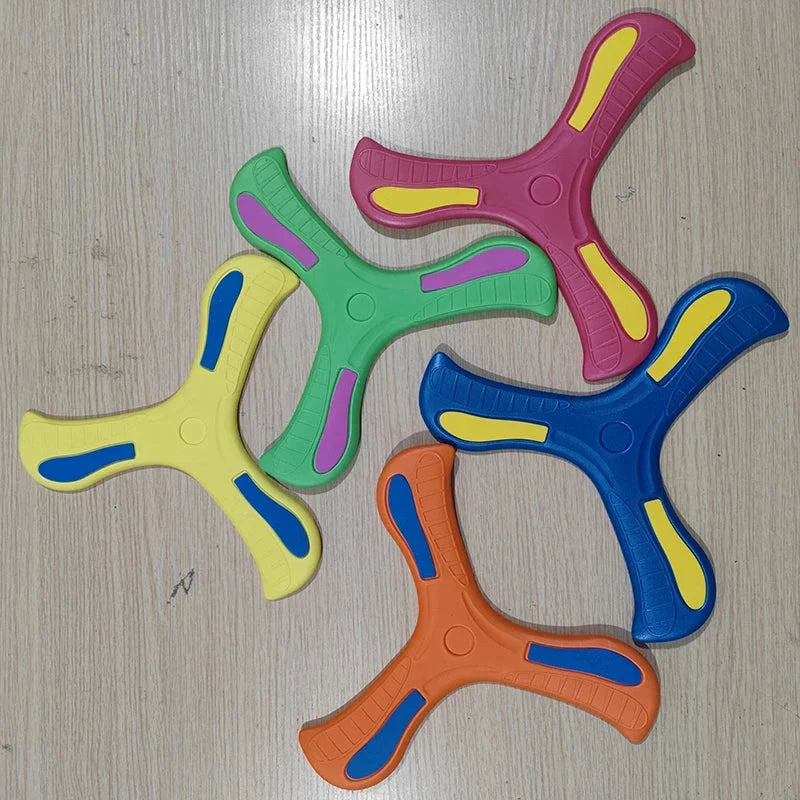 Children Outdoor Sport Flying Disc Soft EVA Touching Boomerang Return Dart Hand Throw Spinner Parent-Child Interactive Game Toys