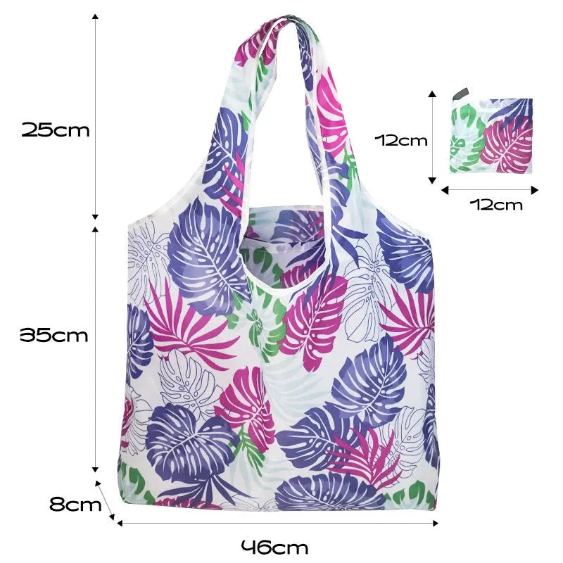 Large Capacity Leopard Print Hand Shopping Bag Women's Daily Folding Handbag