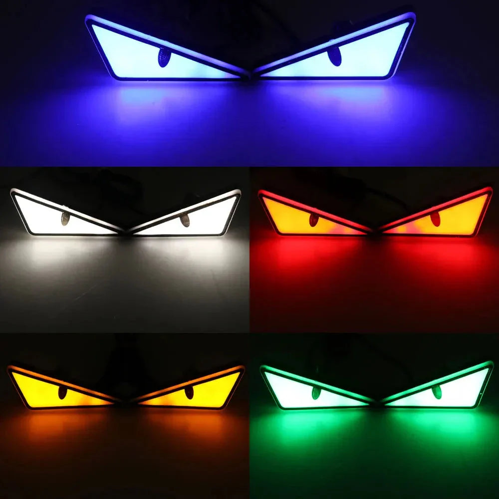 2PCS LED Devil’s Eye Lights – Universal Car & Motorcycle Headlight/License Plate Decorative Light