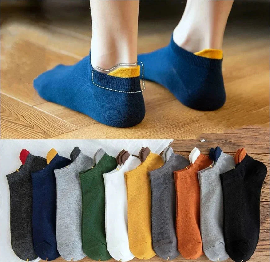 10PCS Men’s Mid-Calf Cotton Socks – Solid Color, Versatile for All Seasons