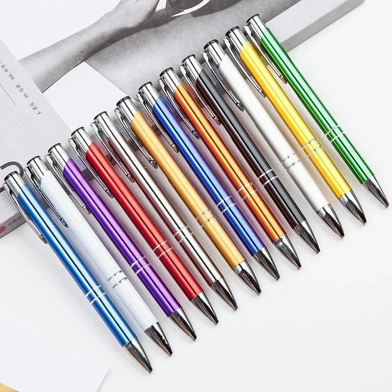 100pcs/lot Hot Sell Metal Ballpoint Pen Support Custom Logo Advertising Wholesale Personalized Pen Advertising Promotional Gift