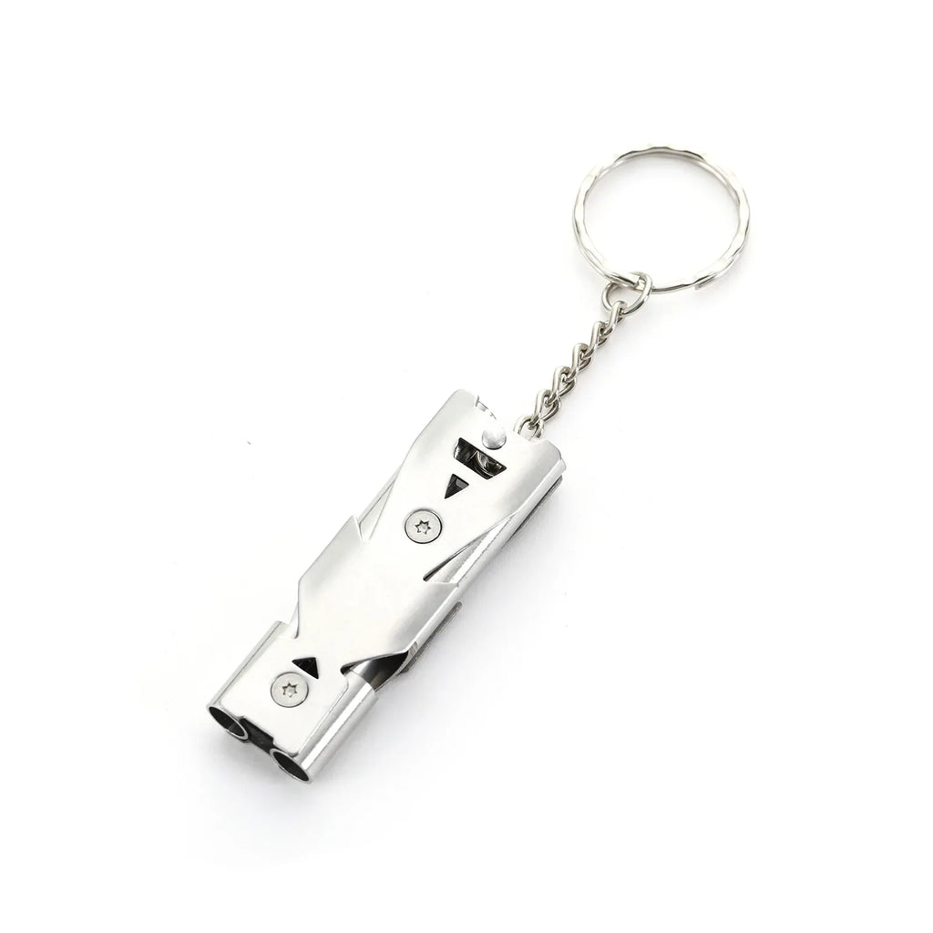 1Pcs Double Pipe Whistle Pendant Keychain High Decibel Portable Outdoor Survival Emergency Camping Tool Multifunction Whistle