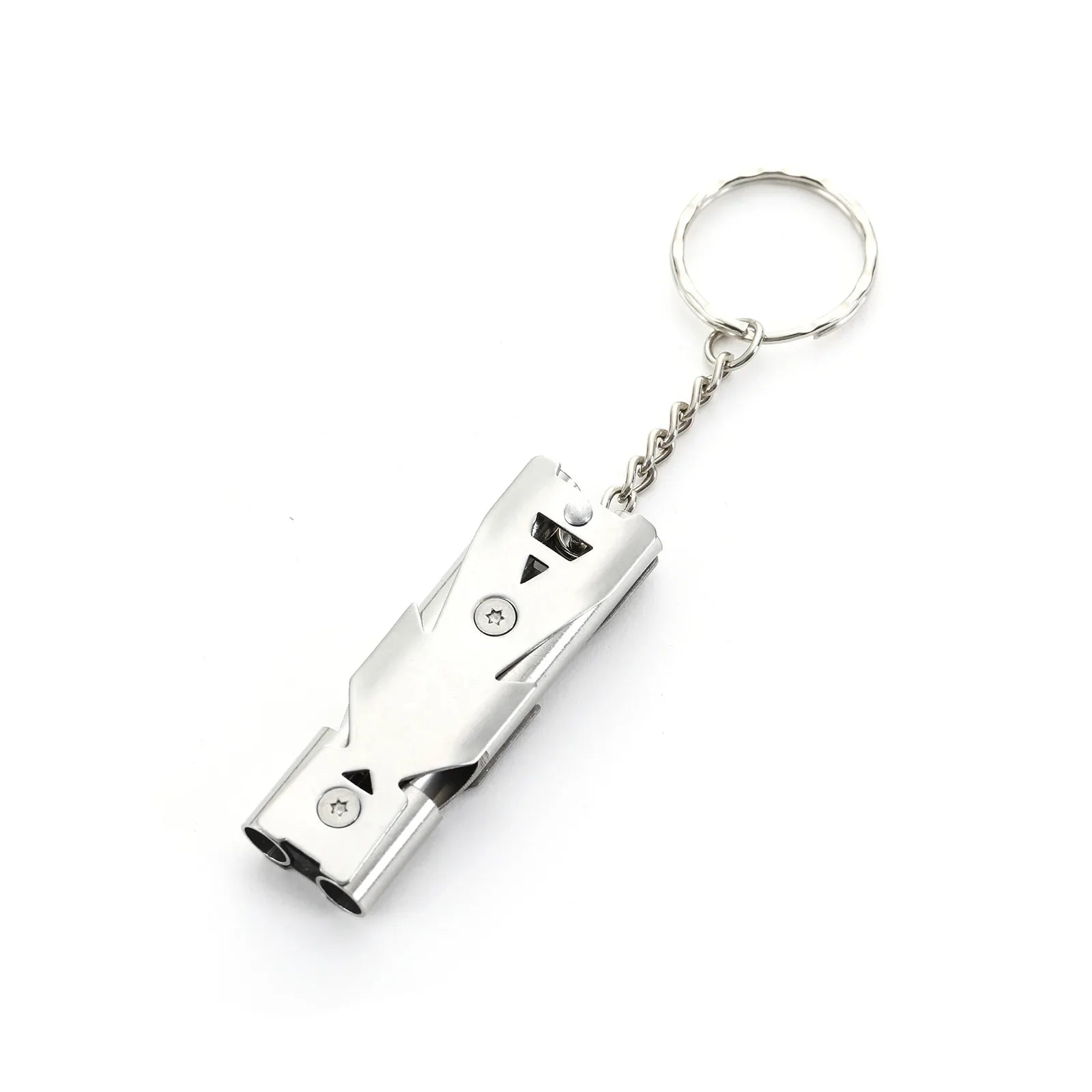 1Pcs Double Pipe Whistle Pendant Keychain High Decibel Portable Outdoor Survival Emergency Camping Tool Multifunction Whistle