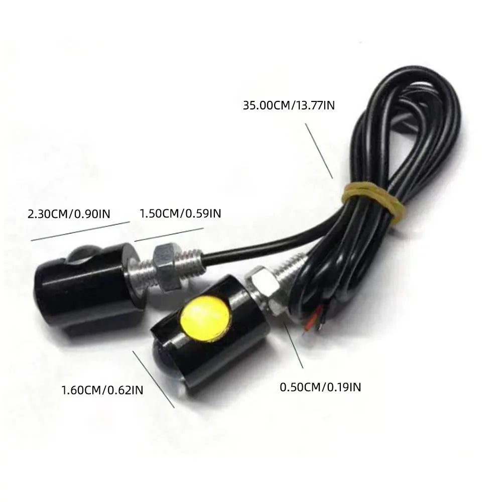 Universal Motorcycle LED Eagle Eye Shape Mini License Plate Light Turn Signal Turn Indicator Tail Rear Light Brake Fog Lamp Bulb