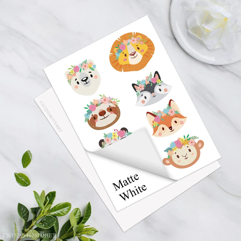 50 Sheets A4 Sticker Paper for Printer Inkjet/Laser Printer Vinyl Paper Sticker Self Adhesive Gift Stationery Label Stickers DIY