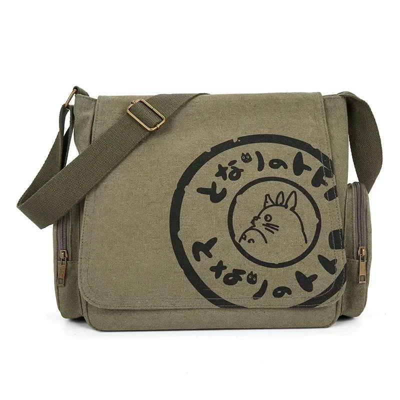 Vintage Cartoon Canvas Messenger Bag – Large Capacity Tote Handbag