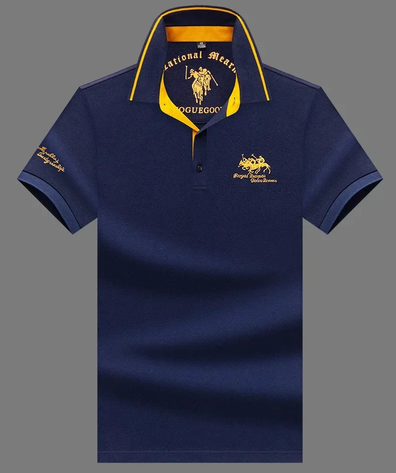 High Quality Men's Cotton Embroidered Summer Polo Shirt Short Sleeve T-shirt