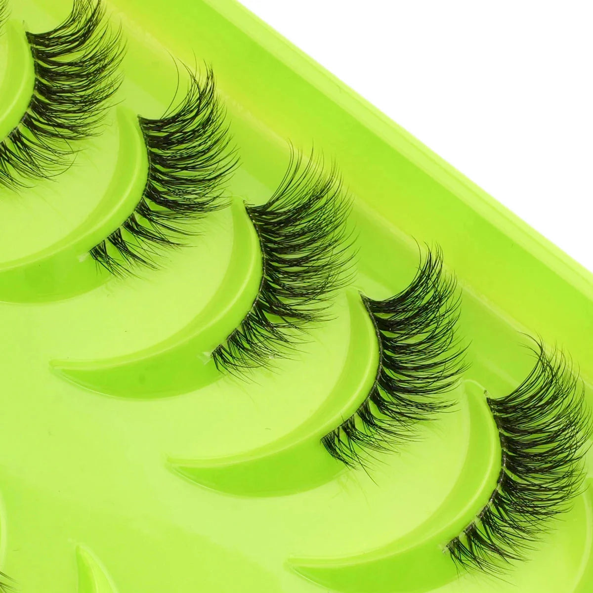 New Half Eyelashes 3D Cat Eye Lashes Clear Stem False Lashes