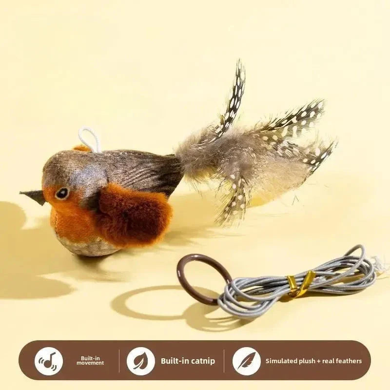 Interactive Bird Toy for Cats – Realistic Sounding Catnip Teaser Toy for Indoor Play & Exercise